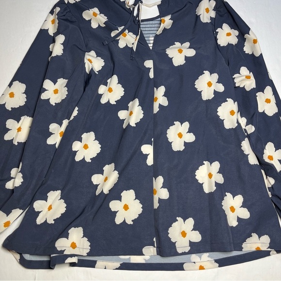 Michelle McDowell Floral Afternoon Stroll Lynn Top NEW Navy White Large Boho - Picture 3 of 9